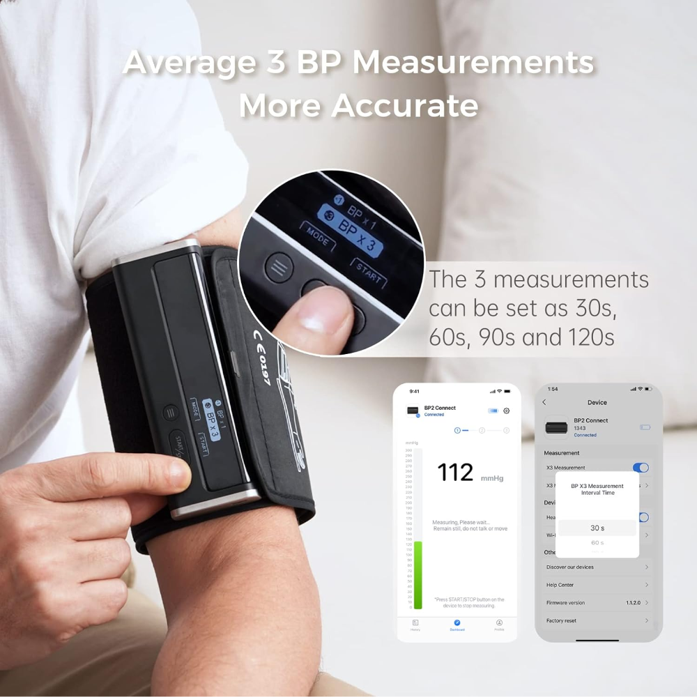 Home BP Monitor – Auto Upper Arm Cuff & Data Sync